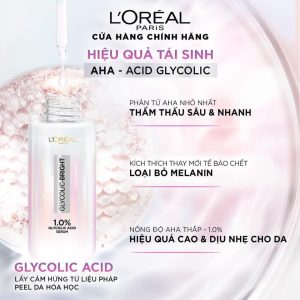 Serum dưỡng sáng mờ thâm nám L'Oreal  Paris Glycolic Bright 1.0% Glycolic Acid AHA